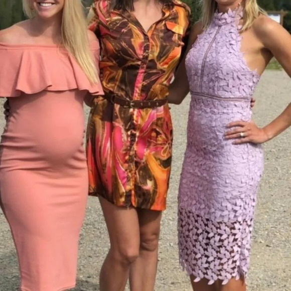 Bardot Gemma Halter Dress in Orchid Lilac Purple Sz S - Picture 2 of 9